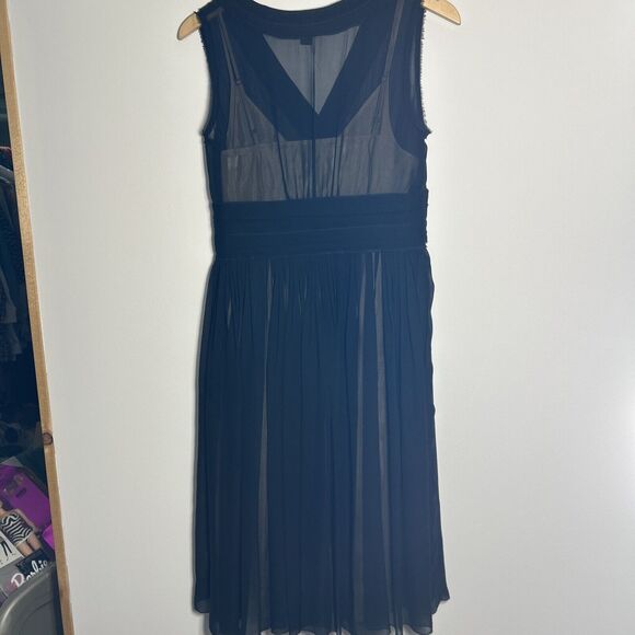 Banana Republic size 8 Black Silk Empire A Line Dress Cocktail Formal - Picture 6 of 6